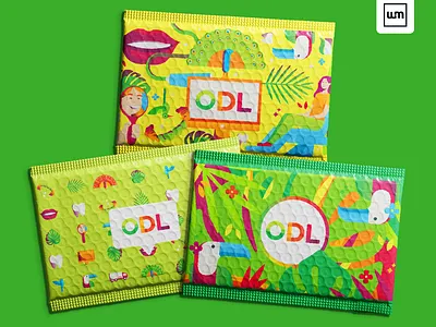 ODL Orthodontic Lab Packaging branding bubble mailer bubble wrapper colorful design graphic design illustration packaging packaging design tropical tucan vibrant
