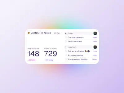 ✨ iOS Widget — Event dashboard branding component design graphic design ios ios app mobile widget ui widget widget app widget component widget ios
