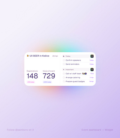 ✨ iOS Widget — Event dashboard branding component design graphic design ios ios app mobile widget ui widget widget app widget component widget ios