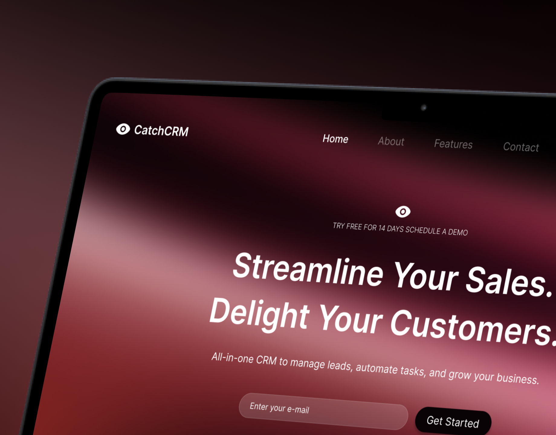 CRM System Landing Page crm crm system landing page ui uiux design ux