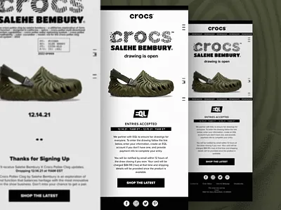SALEHE CROCS | Email Designs crm design digital digital design ecomm ecommerce email email design email flow layout mockup ui ux web