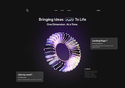 Landing Page design for an AI Startup 3d ai graphic design landing design startup ui ui interface