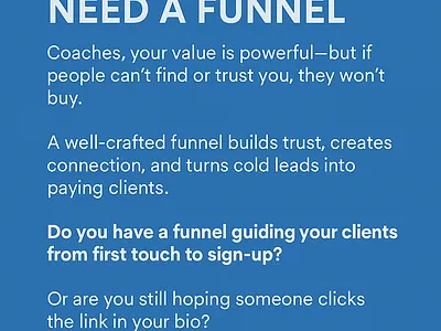 WHY COACHES NEED A FUNNEL branding glh gohighlevel gohighlevel sales funnel gohighlevel website design graphic design landing page logo motion graphics sales funnel systeme io landing page systeme io website design systeme.io systeme.io salesfunnel ui website design