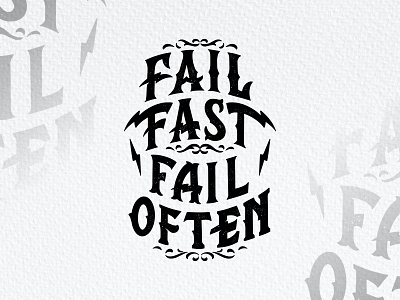 Handlettering Fail Fast Fail Often bolt branding customlettering graphic design handdrawn handlettering lettering logo logotype tshirt tshirt design type typography vintage vintagedesign