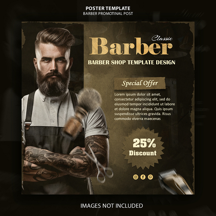 BarberShop Social Media Design Template by Akrem Ziadi on Dribbble