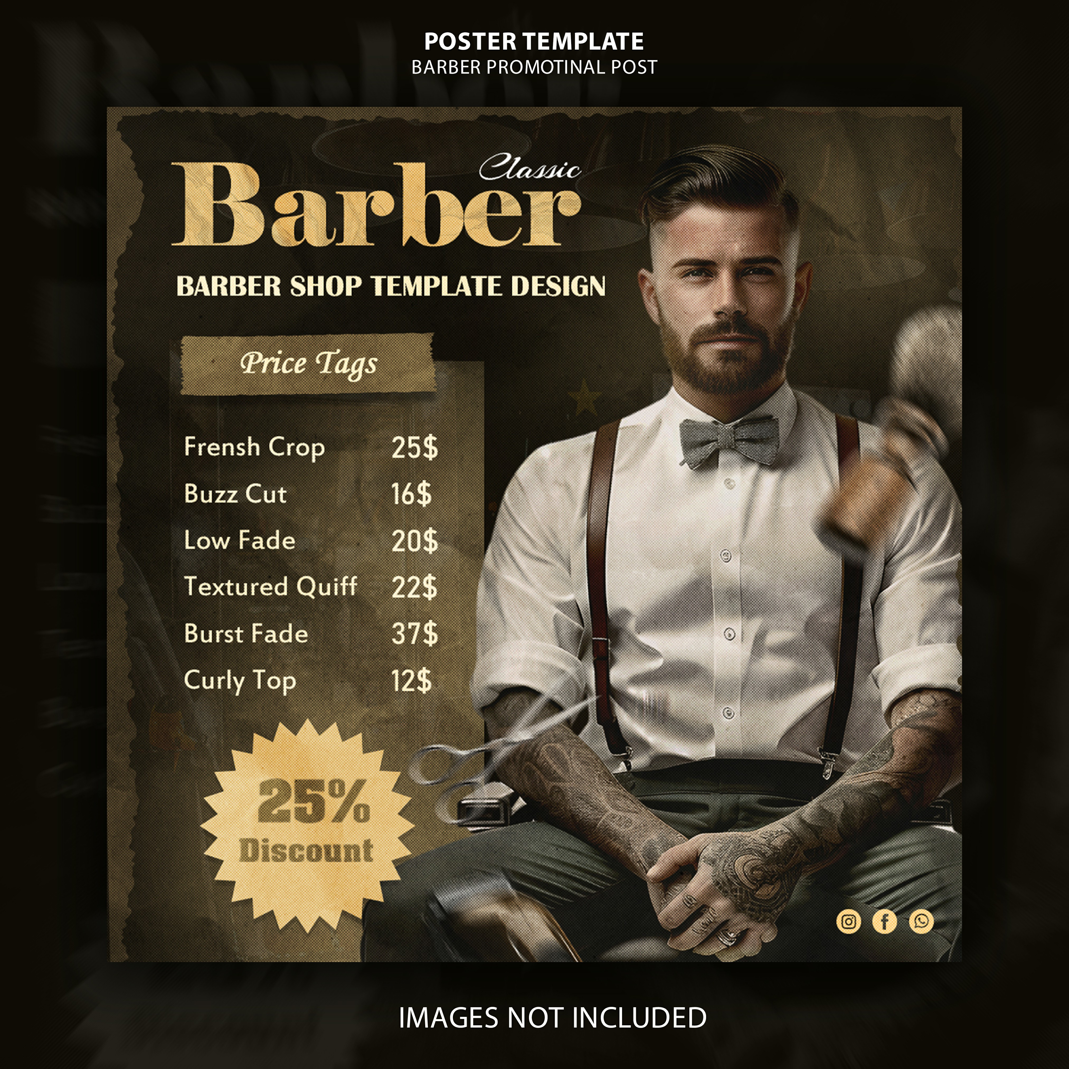 BarberShop Social Media Design Template by Akrem Ziadi on Dribbble