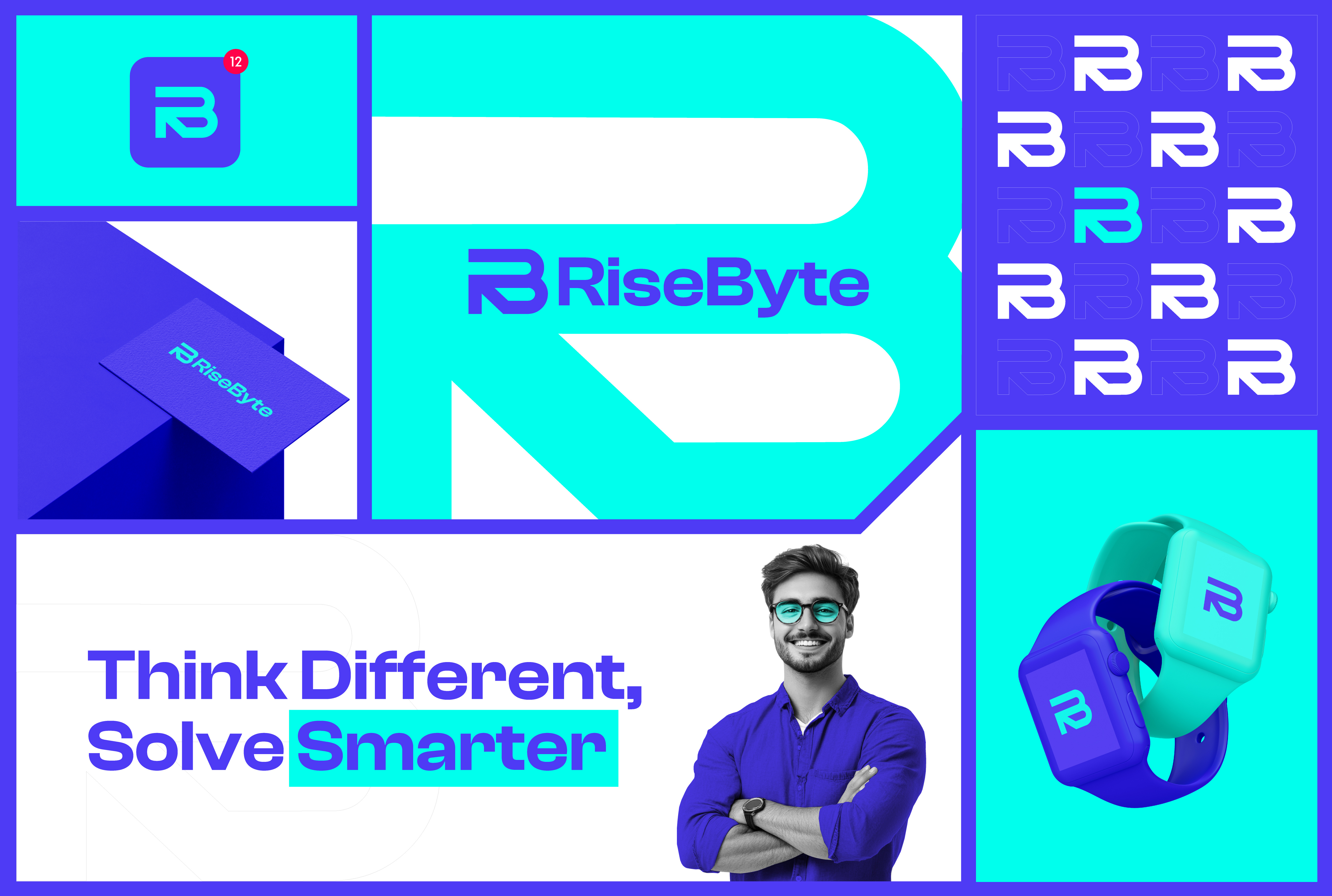 Brand Design for "RiseByte" b branding graphic design letter logo logo mark modern pro r rb