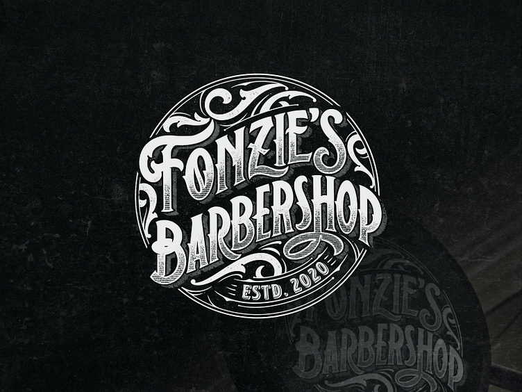 Logo Type Fonzie's Barbeshop by rasayangsama on Dribbble