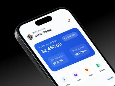 Givingly Dashboard dashboard design donationapp donationtracker ios mobile mobileappdesign