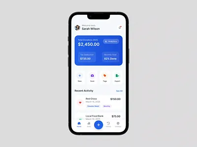 Givingly - Personal Donation Tracker App app deduction design donationapp donationtracker iosdesign mobile tax