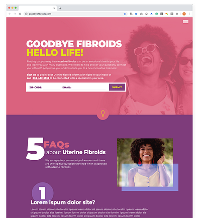 Good Bye Fibroids design ux website