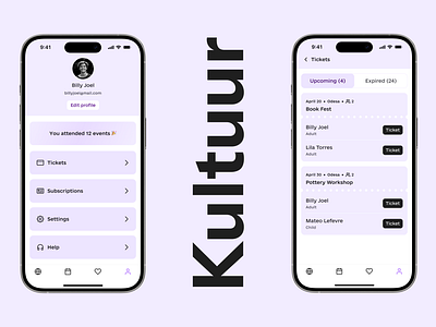 Events App ━ UX UI Design | Mobile App app events app mobile tickets ui ux
