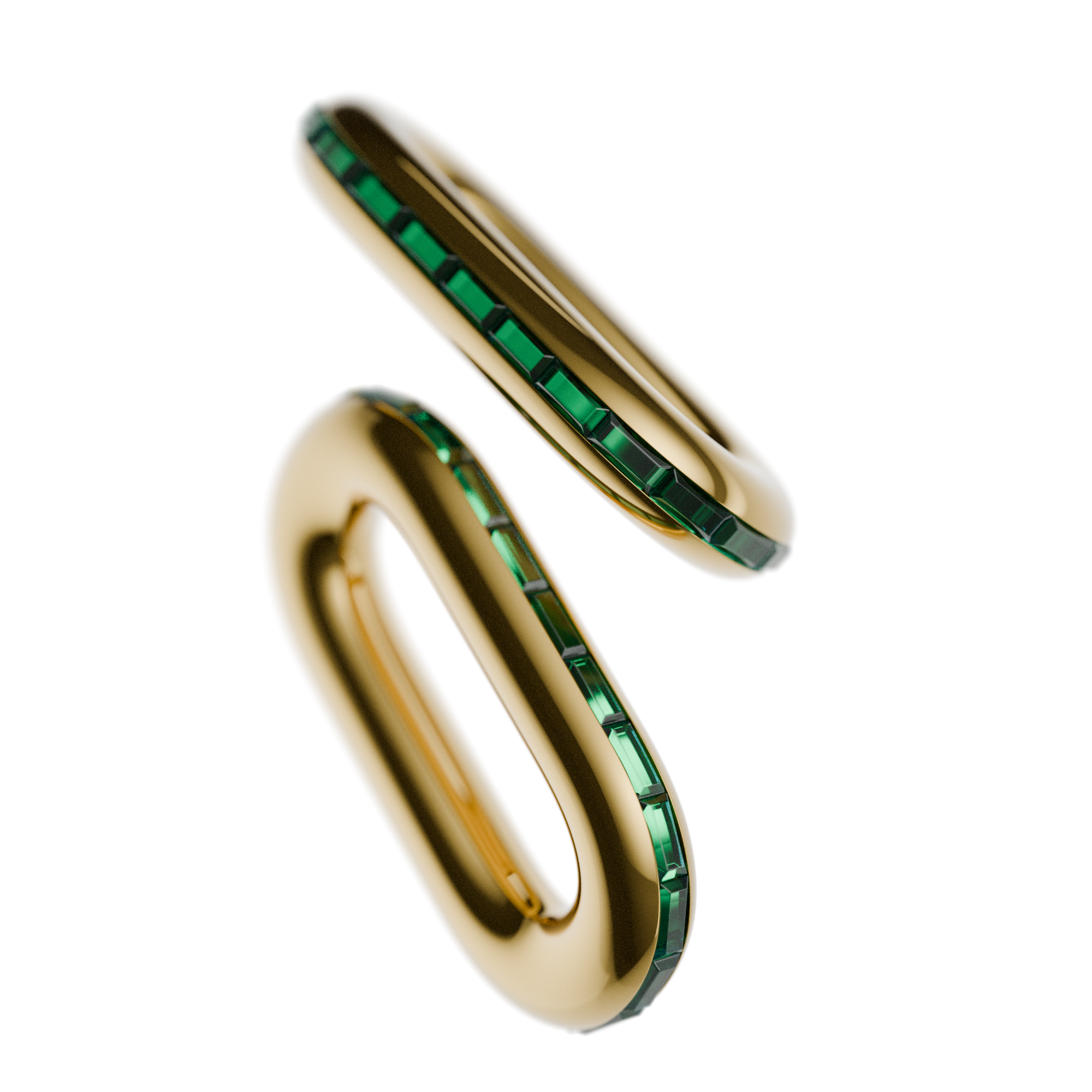 Gold and Emerald Earring 3D Visualization for Skoonheid In Alles 3d blender cgi jewelry luxury mexico product productrendering rendering visualization