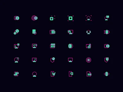 Icon Set for a Hybrid Events Platform abstract branding design duotone iconography icons illustration interface ui
