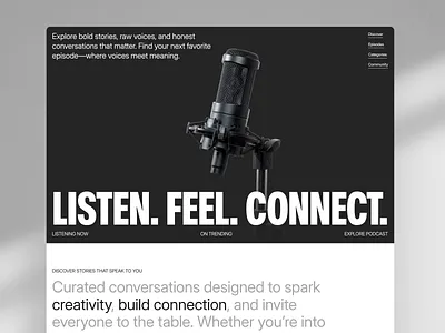 echoes® - Podcast Landing Page chat clean clean design conversation design landing page landing page design listening minimalist podcast podcast landing page saas talk ui user interface ux web web design website website design