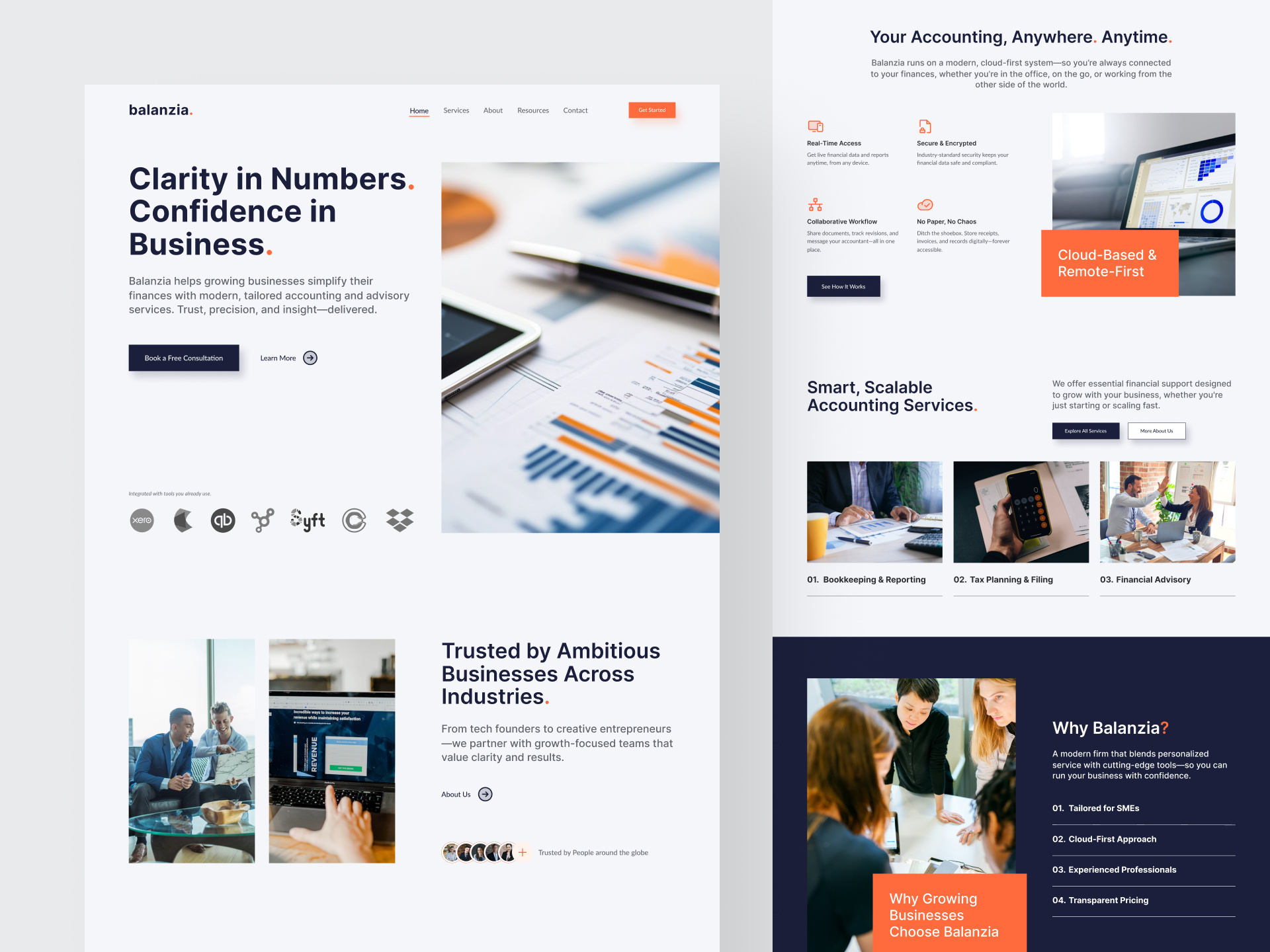 Balanzia — Modern Accounting Website Concept accounting landing page ui design ui ux web design website