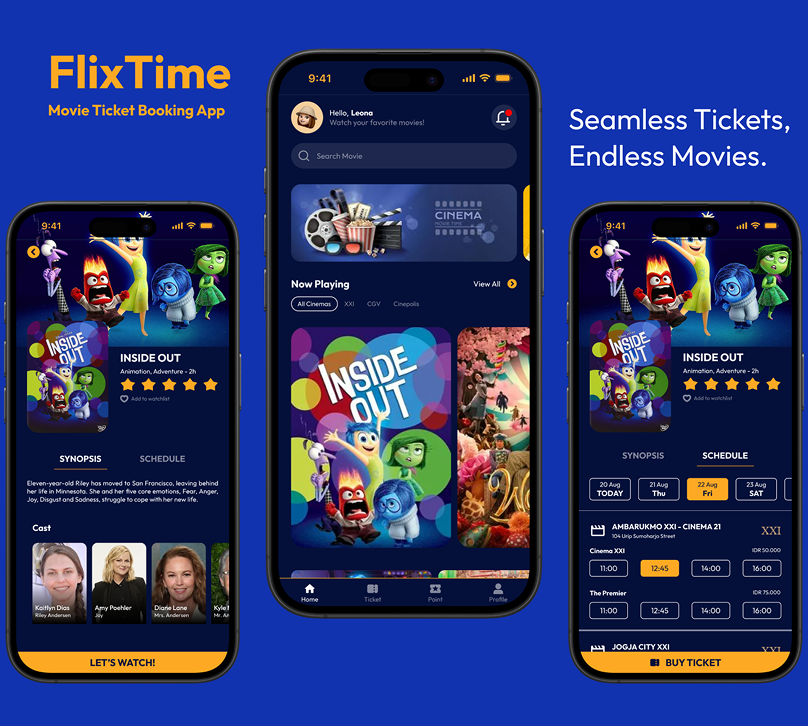 FlixTime — Movie Ticketing Booking App booking app mobile apps mobile design ui ui design