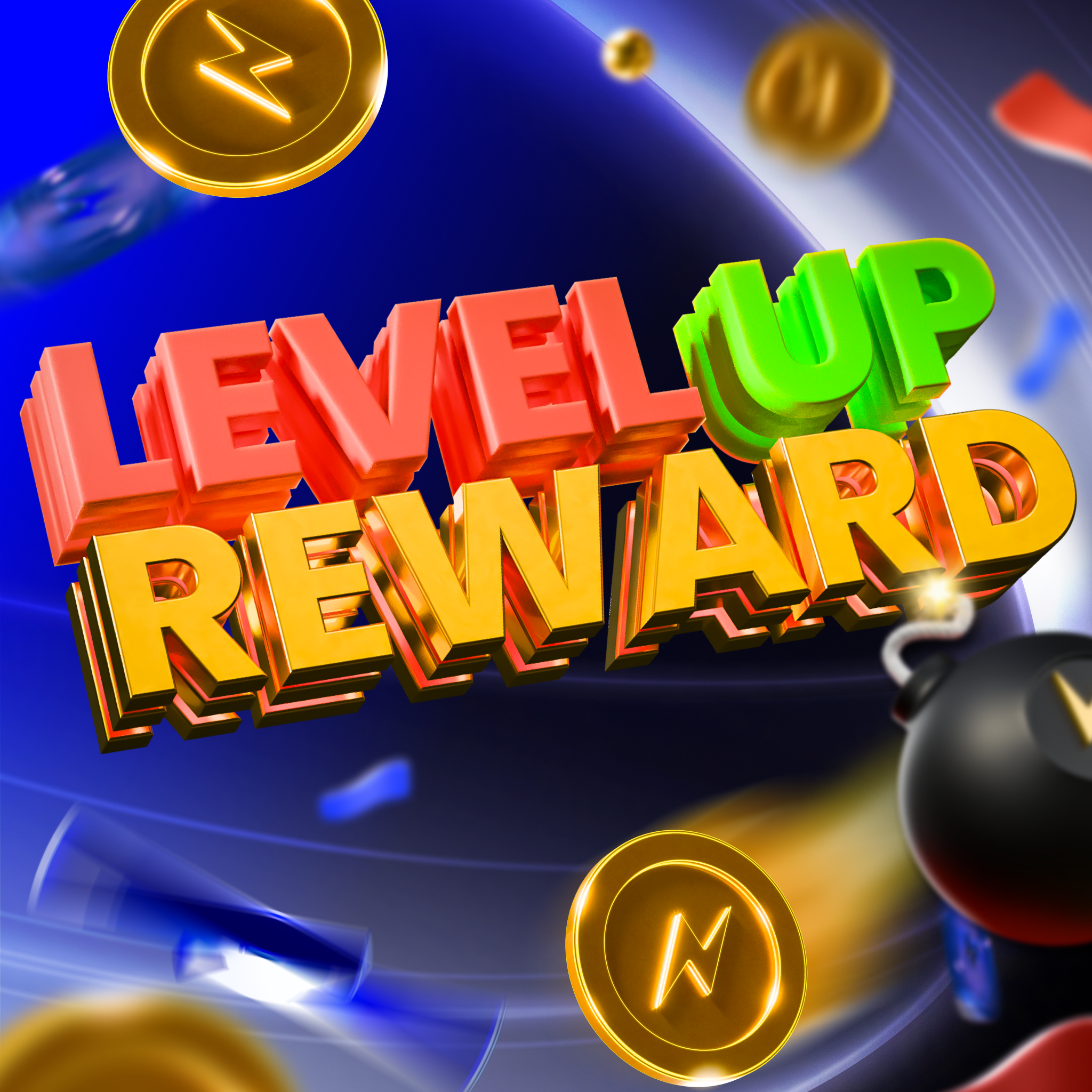 LVL UP ⬆️ 3d game illustration reward