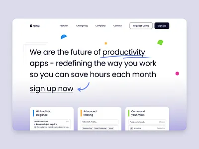 Landing Page - Taskly dailyui design hero herosection landingpage productivity ui