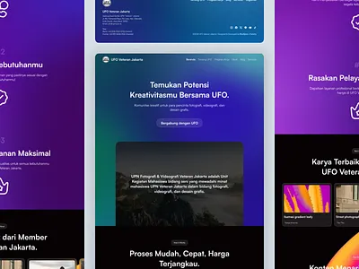 UFO Veteran Jakarta - Web Landing Page UI clean design design gradient landing page modern design ui ui design web design