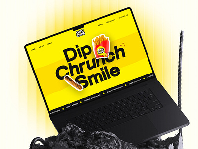 Chips N Chops | Restaurant Website UIUX Design b2c brand identity branding chips churros cuisine delicious food fries minimal modern order restaurant tasty uiux vibrant web web design website yellow