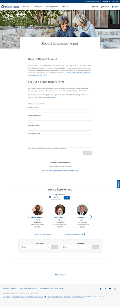 Fraud Report Form design ui user experience user interface ux