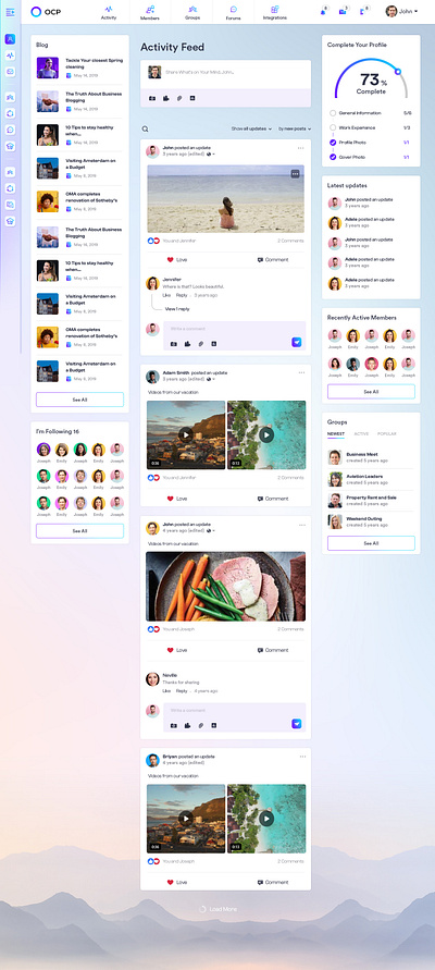 Online Community Platform UI cleandesign communityplatform dashboarddesign minimalui modernui onlinelearning uiuxdesign webappdesign