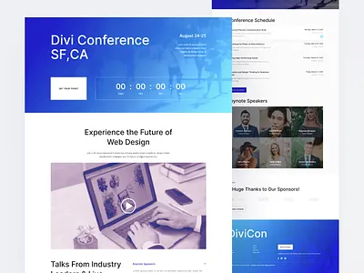 Conference Starter Site app design conference design divi event icon design illustration logo ui user research ux web design zaib