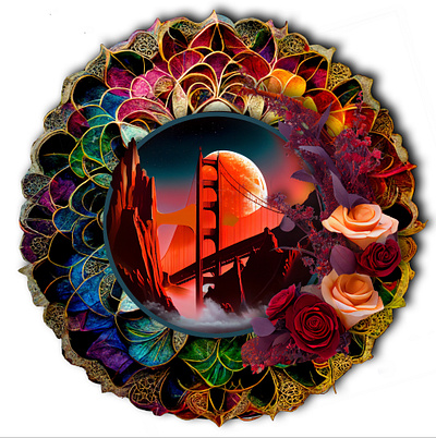 Golden Gate Bridge Mandala branding design graphic design illustration