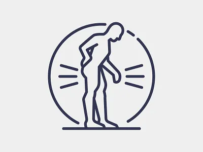 Limited Mobility icon back design figure graphic design icon illustration logo pain vector
