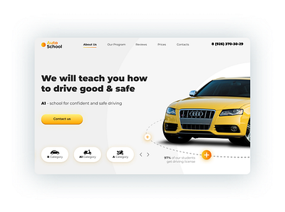 Driving school website design concept