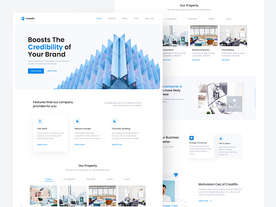 Landing Page Company - Creatfix buid bussines clean company home page landing page landing page design office ui ui design ux web web design website website design work