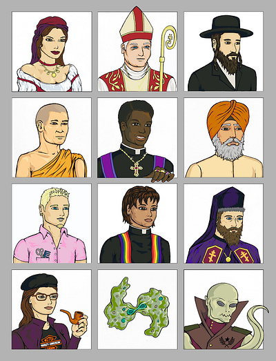 G.A.W.D. character icons app avatars characters cultural diversity digital illustration icons illustration photoshop