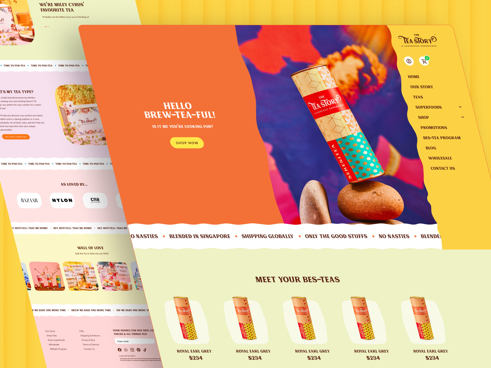 Shopify Website UI UX Design - The Tea Story brand identity brand website branding business design helloshams interface landing page luxury minimal responsive saas shopify tea the tea story trendy ui ux web design website
