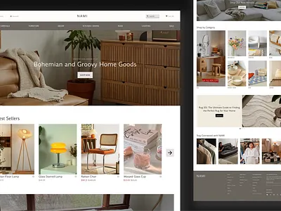 NAMI / ecommerce / Web / Homepage austin branding e commerce e commerce web ecommerce home home goods homepage landing page online store shopify texas ui ui ui ux ux ui web web design website woocommerce