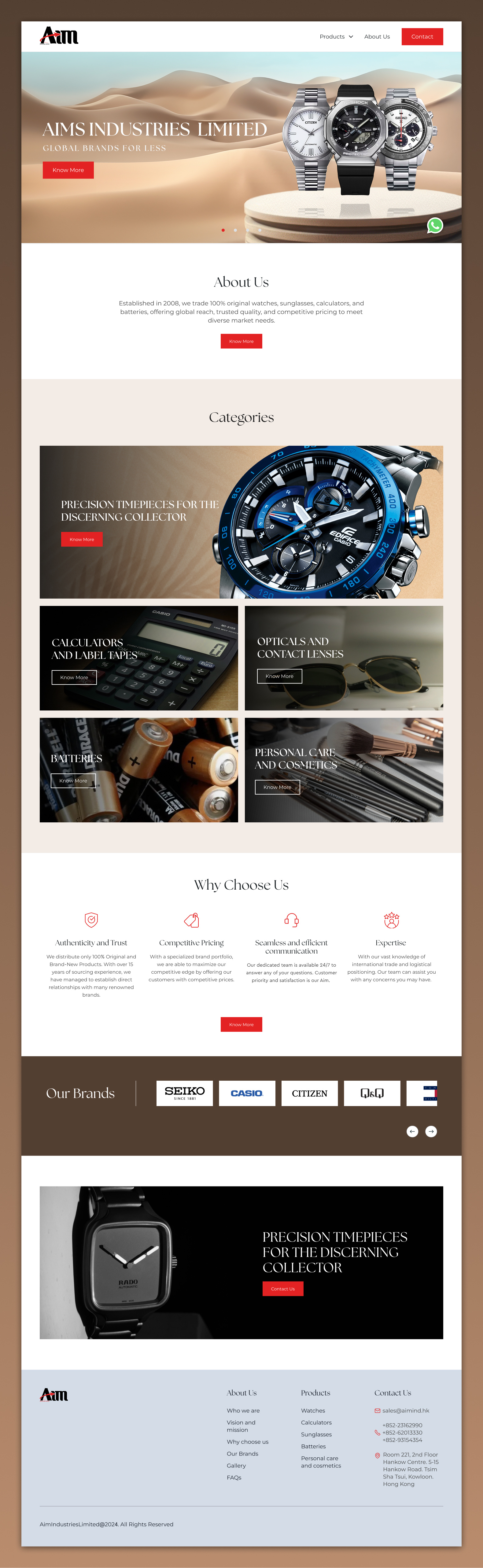 Refined UI/UX for the World's Finest Watches brand identity design figma luxury ui user interface ux watches website design