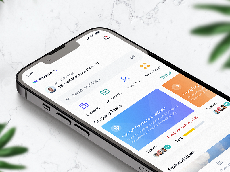 Worxspace: Task Management Mobile App - Mockup view app design clean ios light minimalism minimalist mobile app mobile app design mockup planner productivity app project management schedule task list task management mobile app task manager to do ui design uiux ux