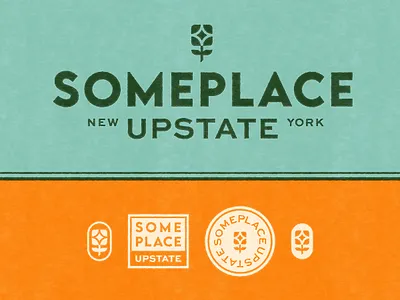 Someplace Upstate - Concept B brand branding classic flower icon identity logo monogram retro rose symbol type vintage wes anderson