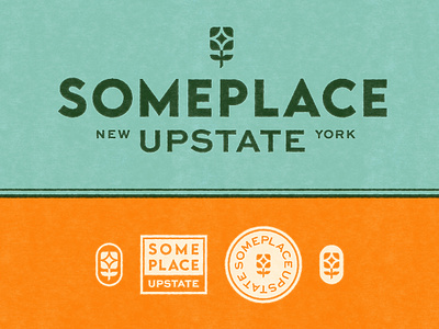 Someplace Upstate - Concept B brand branding classic flower icon identity logo monogram retro rose symbol type vintage wes anderson