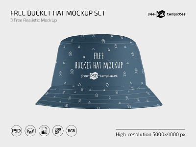 Free Bucket Hat Mockup apparel bucket buckethat design free freebie hat mockup mockups photoshop psd template templates