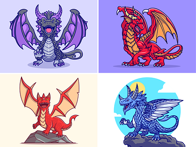 Dragon🐉🔥 animals beast cute dragon evil fairytale fantasy fire flying horror icon illustration legend logo magic monster reptile scary wings zoo