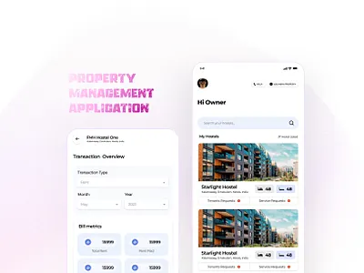 Owners App - Product Design UI UX app screens app ui ux application application design branding dashboard graphic design pr product design property management real estate app design ui