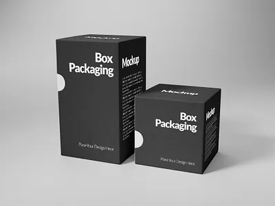 Box Packaging Mockup elegant label monochrom