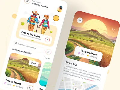 Travel Mobile Application Design app app design awe booking booking app destination illustration illustration app ios mobile app travel travel app trip trip app visit