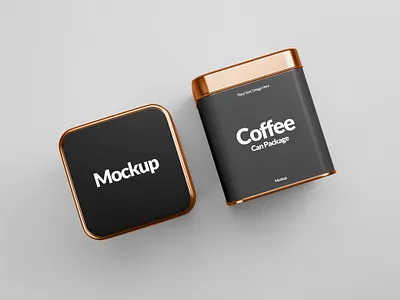 Coffee Can Packaging Mockup cosmetic square