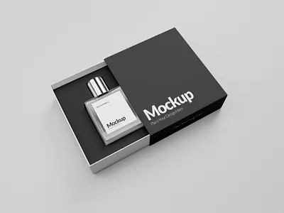 Perfume Bottle Square Mockup cosmetic glass