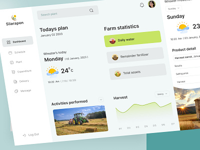 Farm Design Dashboard | Exploration algiculture branding chart clean dashboard data design farm farming fun management ui uiux ux website