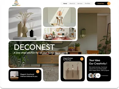 Deco-Nest - Landing Page landingpage ui uiux webdesign