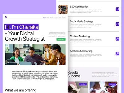 Charaka - Digital Marketer Portfolio branding case design digital idea inspiration marketer marketing office personal portfolio resume ui ux work