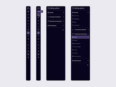 Menu admin menu side menu ui utility